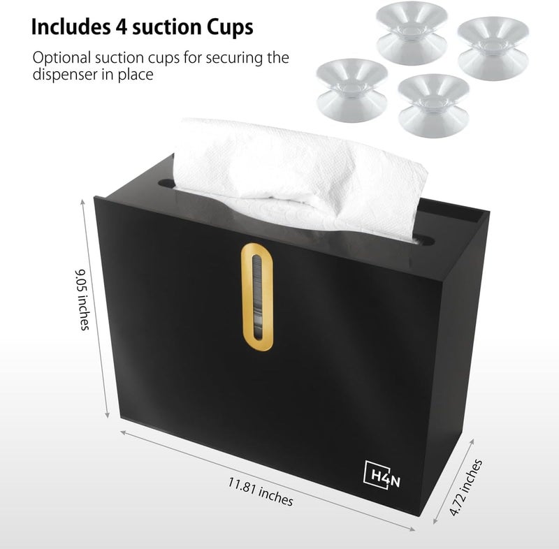 H4N Multifold Hand Paper Towel Dispenser Countertop, Compact Design, Single Sheet Dispensing for Home and Commercial Use, Black - Image 3